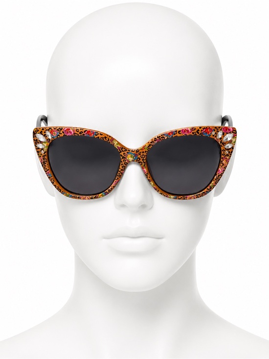 Betsey Johnson Accessories - Betsy Johnson Women's Leopard Floral Cat-Eye Sunglasses - Black Lenses